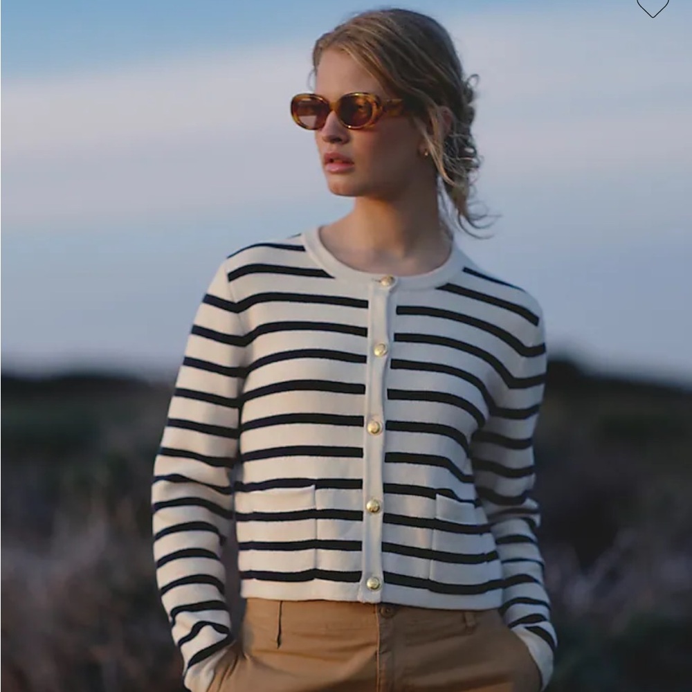 NWOT J. Crew Emilie sweater lady jacket in stripe, S